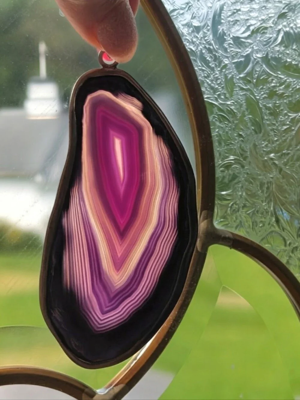 Charles Albert Fine Silver Large Amethyst Geode Pendant